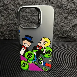 Funny A-Alec M-Monopoly IMD Colorful Phone Case For iPhone 17 16 15 14 13 12 11 Pro Max Plus Air And Galaxy S25 S24 S23 S22 Ultra Plus FE Silver Cover Unique Gift For Christmas Birthday Cellphone Shockproof