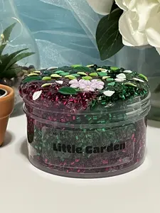 Little Garden Slime - Fresh Flowers Scent, Bingsu Texture, Intermediate Level, Flower Charm & Green Leaf Sprinkles