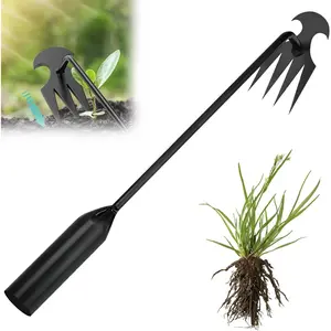 Weed Puller Tool Garden Weed Pulling Tool,Portable Garden Weeding Tool,4 Teeth Manganese Steel Forged Hand Weeder for Vegetable Gardening Backyard Farm Planting & Weeding,Ideal for Gardening