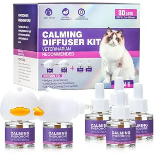 Cat Calming Pheromone Diffuser Effectively Relieve Anxiety Stress, Bring Comfort to Cats, Reduce Fighting Spraying and Scratching, 48ml/Bottle Calm Relaxing Fits All Cats