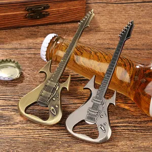 Guitar Bottle Opener, Portable Beer Opener, Beverage Can Opener, Unique Guitar Shaped Bar Accessory, Gift Bag Included, Music Gift for Men and Women