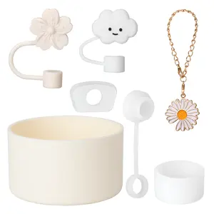 7PCS Cup Accessories Set for Stanley Cup 30oz 40oz Tumbler with Handle, Including Silicone Straw Cover and Boot, Spill Proof Stopper,  Handle Charm, Drinkware Bottles Mug