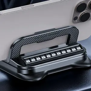 2-in-1 Car Phone Holder & Parking Number Plate - 360° Adjustable Dashboard Mount, Anti-Slip Cradle for All Smartphones, Dual-Function Auto Accessory