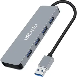 USB Hub 4 Port, Multiport USB 3.0 Hub for Laptop PC, Multiple USB Splitter 1 in 4 Out Expander for Keyboard, , Flash Drive, Printer Compatible with usba Desktop , Gaming Console