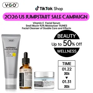 VGO-Vitamin C Serum, Moisturizer, and Facial Cleanser Set Cleansing Moisturizing Suitable for sensitive skin-A