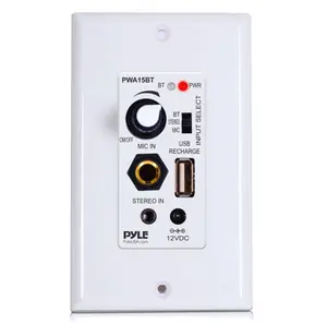 Wireless In-Wall Audio Receiver 100W Amp USB/Aux Inputs White