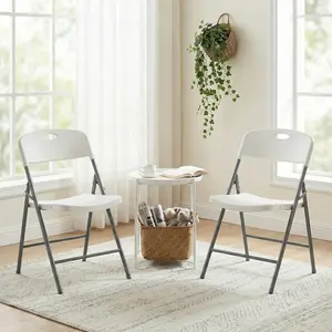 Pack of 2/4/6 Heavy Duty Folding Chairs – Ergonomic Design, Stackable Plastic Seats for Home Office, Dining, Camping – Black & White Available #foldingchairs