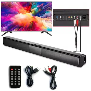 Bluetooth Sound Bar Speaker Surround Stereo For Smart TV Home Theater With 4 Full Range Speakers AUX Connection Portable Size Upgraded Bluetooth 5.0