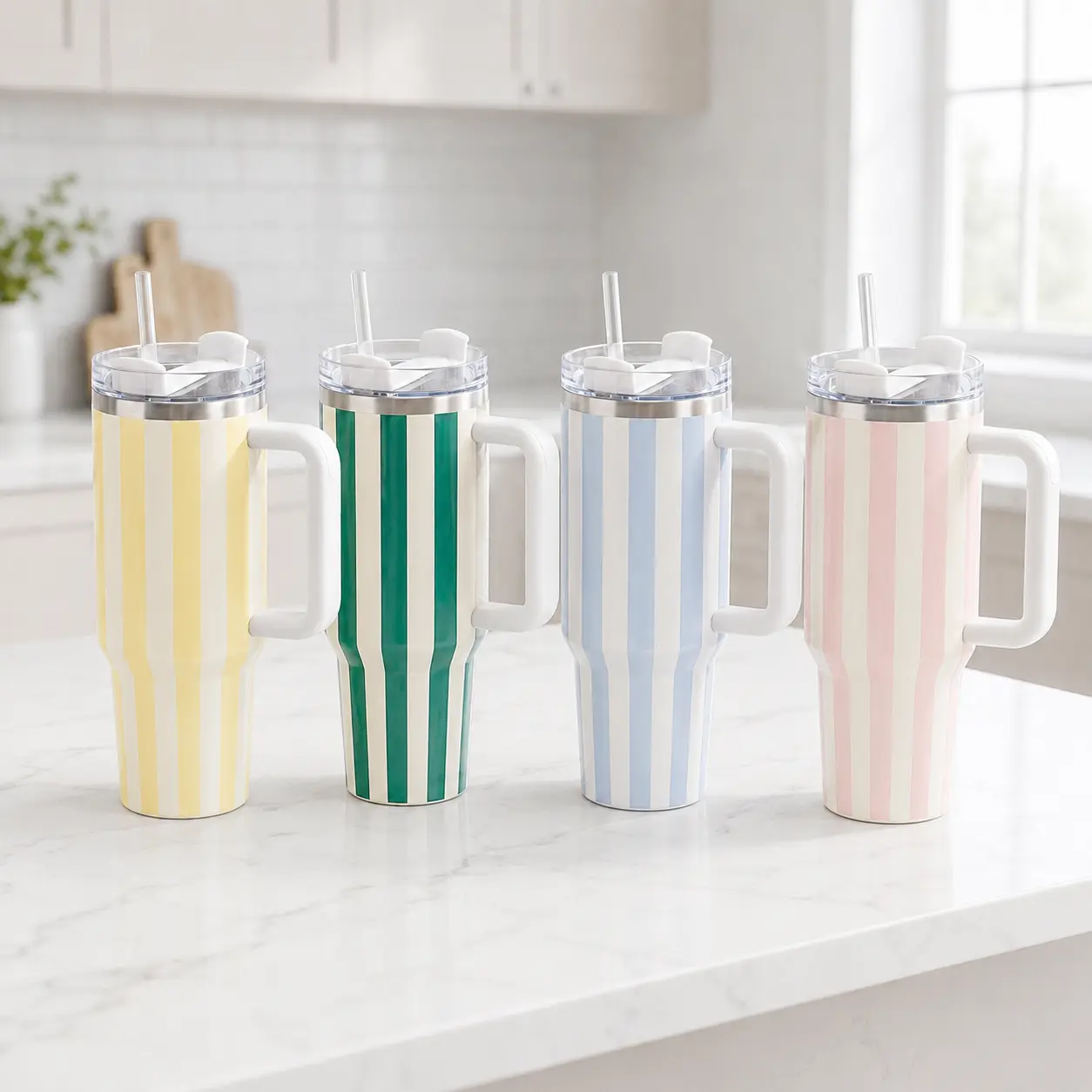 Classic Stripe Insulated 40oz Tumbler With Handle