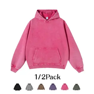 Women's Winter Vintage Oversized Acid Wash Long Sleeve Loose Fit Hoodie Pullover Sweatshirt Cotton Blend Comfortable Casual Streetwear