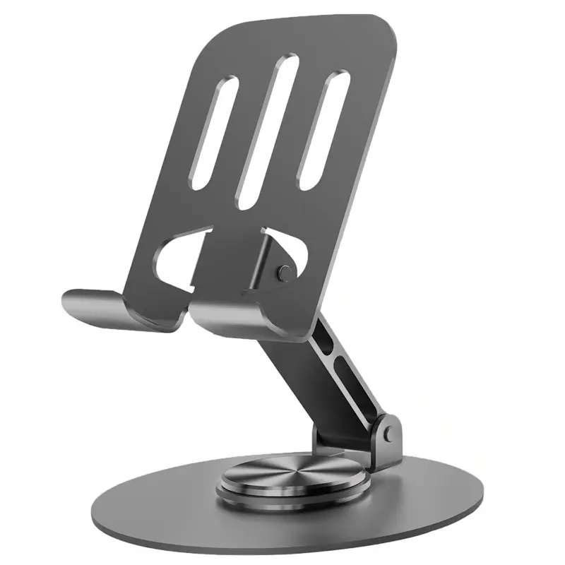 Universal Metal Cell Phone Stand, Multi-Angel Adjustable 360° Rotation Non-Slip Metal Phone Stand Compatible with iPhone 17 16 Pro Max and All Smartphones Waterproof pad Holder Shower mount