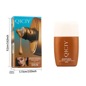 QICIY Liquid Bronzer Drops - Natural Glow, Sunflower Seed Oil Hydration, Long-Lasting, Non-Sticky, Easy-to-Apply Makeup Cosmetic