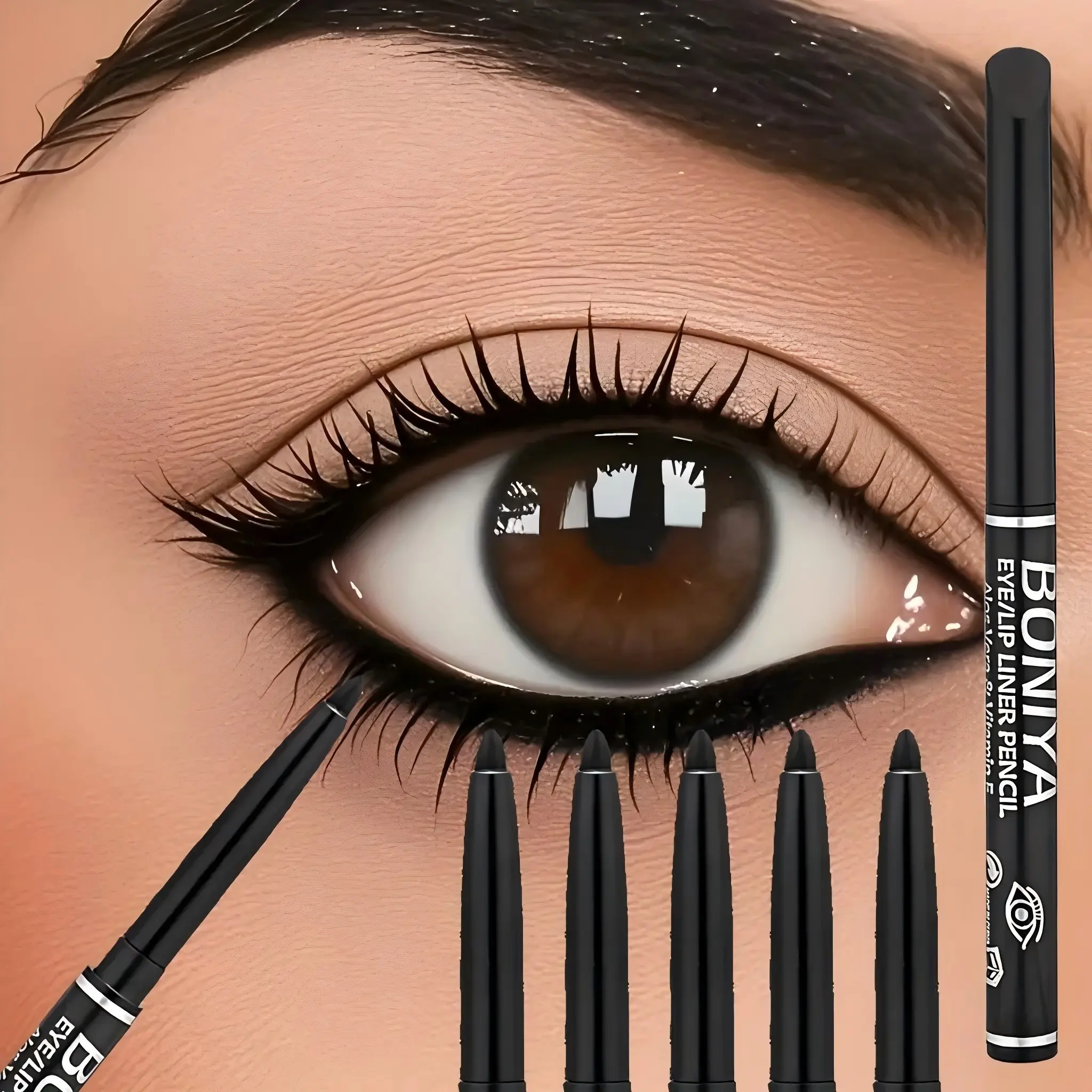 6-Piece Eyeliner Set, Eyeliner Pencil, Long-Lasting Formula, Perfect Winged Look, Smooth Easy Glide Application, Eye Makeup Supplies