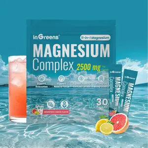 inGreens Magnesium Complex Mix with 11 in 1 Supports Cortisol Balance Mood Sleep No Sugar Non GMO Grapefruit Lemon- 30 Servings