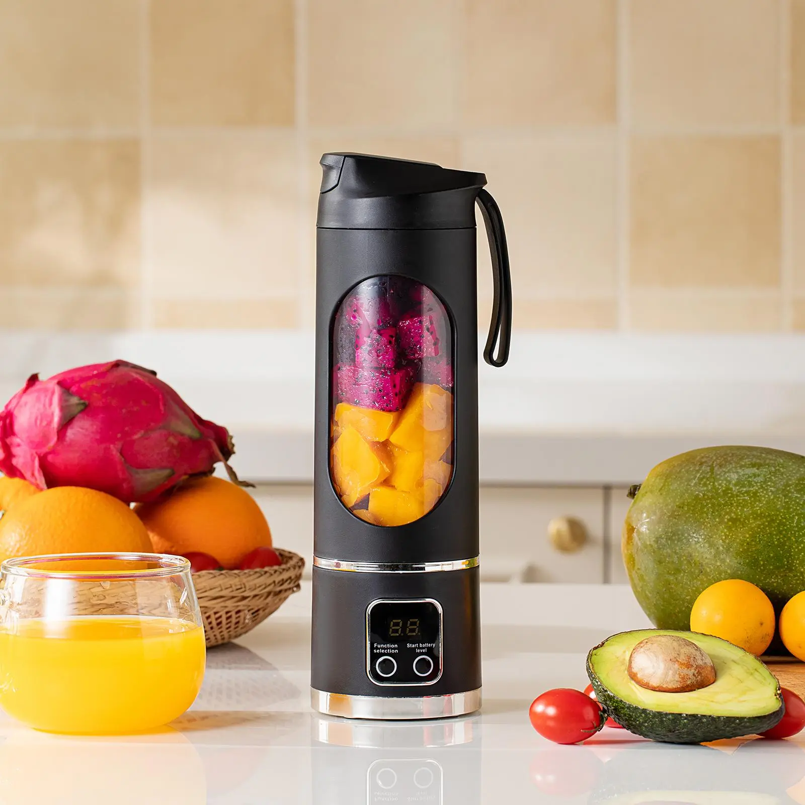 USB Rechargeable Portable Blender & Juicer, Fruit & Vegetable Juicer, Kitchen Juicer for Outdoor Use, Essential for Healthy Summer Sports Tending, Ice Maker Machine, Gift