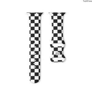 2026 New Checkerboard Pattern Design Watch Band, Soft Silicone Fashion Replacement Wristband, Smartwatch Strap for iWatch Series SE 7 6 5 4 3 2 1, Smart Watch Accessories Compatible with Apple Watch, Smart Watch Straps