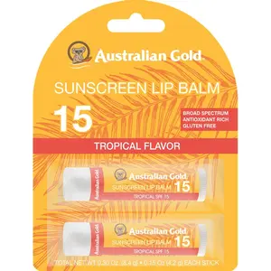 Australian Gold SPF 15 Lip Balm  Tropical 2x0.15oz Tropical Tropical2x0.15oz