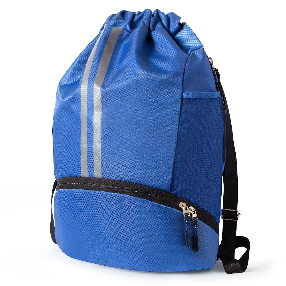 1PCS Drawstring Gym Bag, Waterproof Drawstring Backpack, Swim Bag with Shoes Compartment, Pull String Sport Bag for Soccer and Basketball, Soccer Gear, Soccer Training Equipment