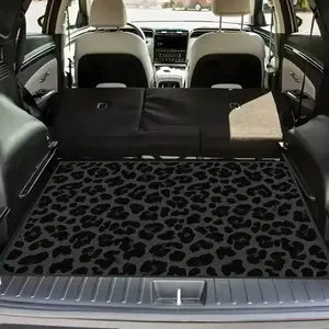 1PC Leopard Print Car Trunk Mat 29.5x39.4in, Felt Fabric, Easy Clean, Easy Maintenance, Anti-Scratch Dustproof, Universal Fit, Car Interior Accessory, Stylish Car Accessory, Holiday Gift for All Cars, Leopard Print Design