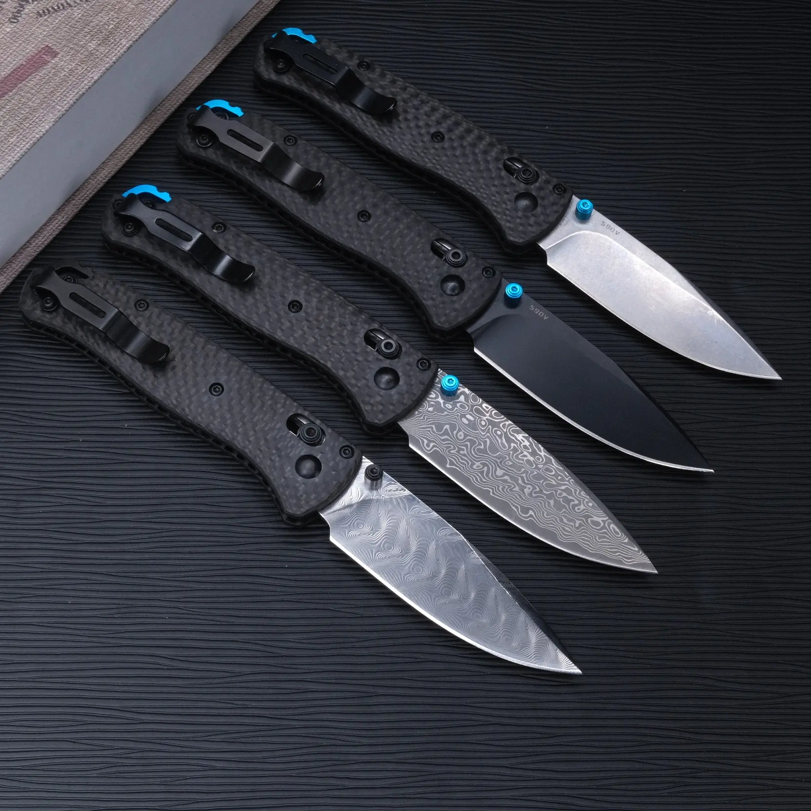 Outdoor lightweight folding knife, carbon fiber handle, Damascus steel high hardness steel, outdoor camping, driving fishing EDC tool, best gift