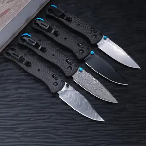 Outdoor lightweight folding knife, carbon fiber handle, Damascus steel high hardness steel, outdoor camping, driving fishing EDC tool, best gift