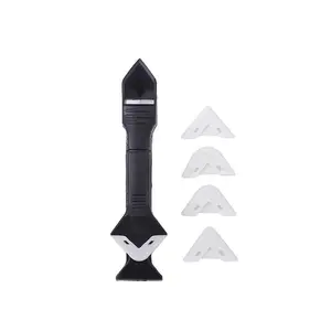 Three-In-One Seam Scraper Set, Glass Glue Removal Tool, Multi-Angle Caulk Remover, Plastic Sharp Blade, Sealing Compound Spreader