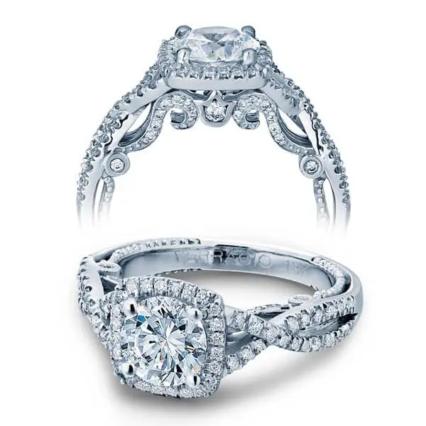 Twisted Verragio Insignia  U-Pave Set Engagement Ring