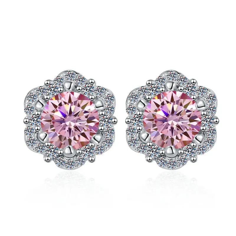 【 D color moissanite 】 50% pink diamond