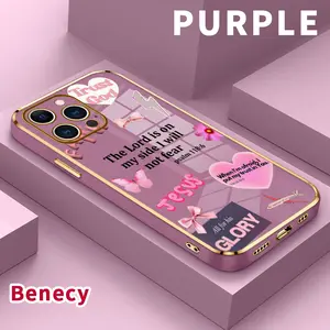 Electroplated Phone Case for iPhone 17 15 Pro Max 16 14 Plus 13 12 11 Faith Over Fear Psalm Christian Aesthetic Soft TPU Silicone Dirt-proof Easy to Clean Soft Cover Gift