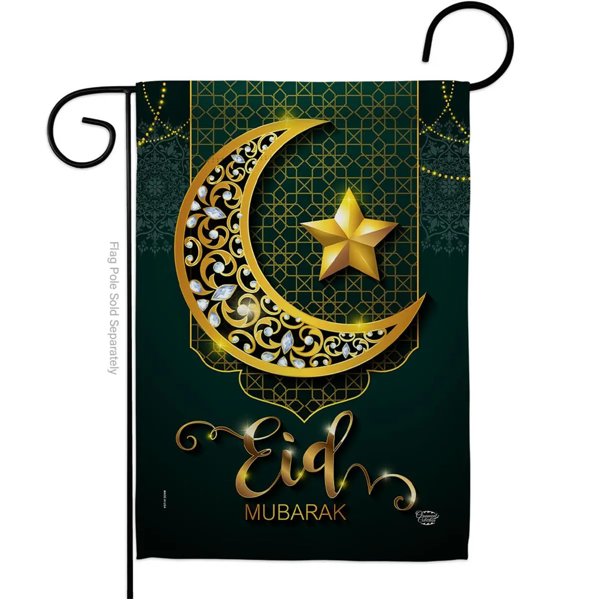 Ornament Collection G192403-BO 13 x 18.5 in. Bright Eid Mubarak Garden Flag with Religious Faith Double-Sided Decorative Vertical House Decoration Banner Yard Gift