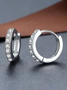 1 Pair of Square Crystal Zirconia Hoop Earrings, Versatile Earrings, Shining Earrings, Perfect for Party and Festival Gifts, Ideal Valentine's Day Accessory for Romantic Dates & Vacations