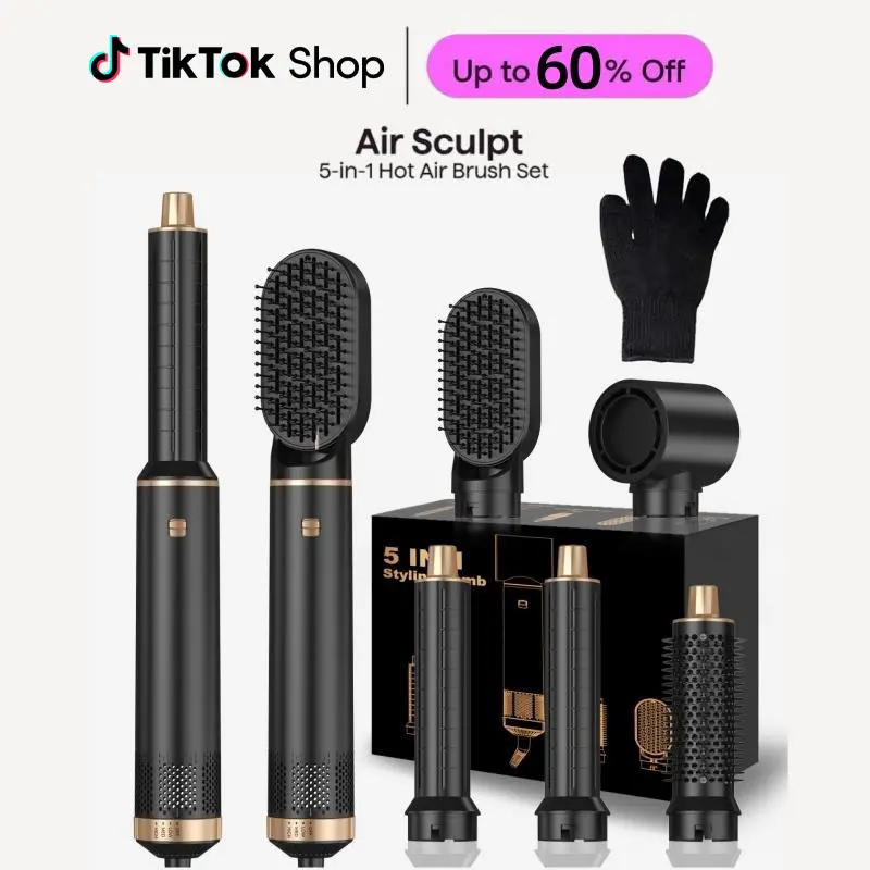 Blow Dryer Brush 5 in 1: Ionic Hot Air Styler Hair Dryer Brush Blow Dryer Set for Curling Volumizing Straightening Styling  #Summervibes,back to school,back to school haul