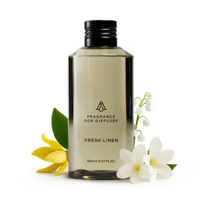 AromaPlan AP107 Flower-Infused Scented Oil Home Fragrance Decor - Fresh Linen Scent, Fruit Floral Scent, 12-Month Long-Lasting Home Freshener with Flowers