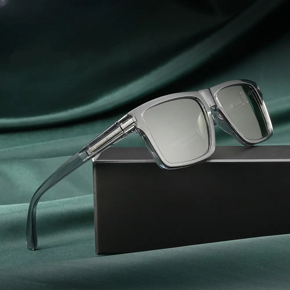 Men's Photochromic Polarized Sunglasses, Sporty Square Resin Frame - UV400 Anti-Glare Lenses for Driving & Outdoor Activities, Mensfashion, Male, Driving / Ootd