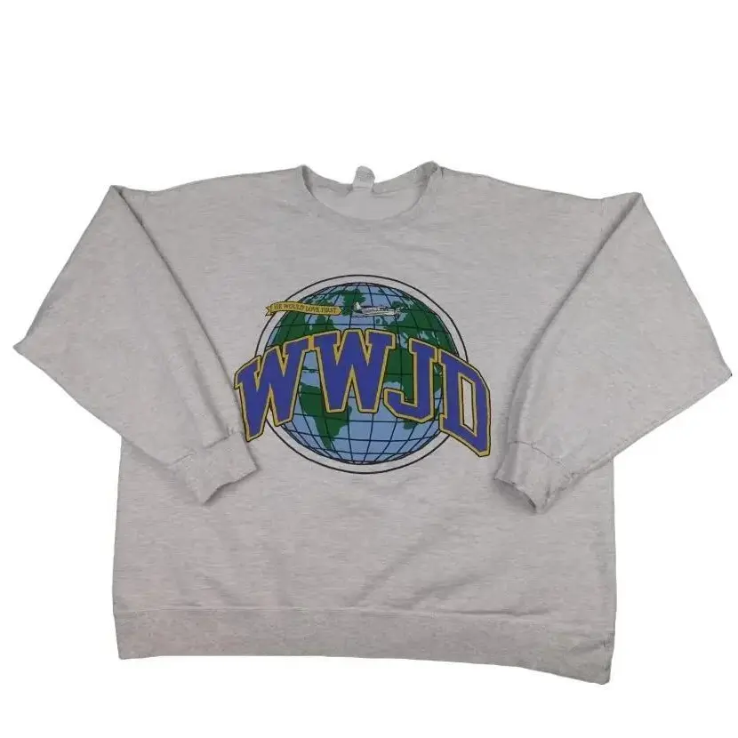 WWJD Sweatshirt, He Would Love First Christian Graphic Shirt, Jesus Faith Religious Pullover, Crew Neck, Long Sleeve, Cotton Blend, Gift for Believer Him Her, Men And Womenswear Jumper