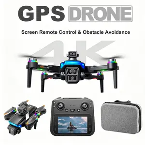YCMDCGIE GPS Quadcopter  drone is equipped with a 4K camera and comes with a 4.5-inch LCD remote controller. It features professional GPS intelligent tracking, AI smart return, follow mode, brushless motors, and a foldable design.