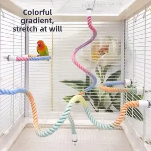 Parrot Swing Perch Toy with Bendable Rope: Suitable for cockatiels, lovebirds, and budgies, the climbing pole can be bent at will and is not easily deformed bird lover