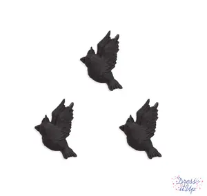 Crow Singles Black Animal Birds Halloween Buttons