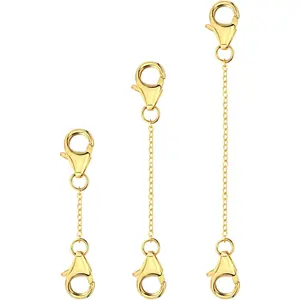 Necklace Extenders 14K  Plated Solid Brass Chain Extension Extenders for Necklace Bracelet Anklet(1 2 3 inch)
