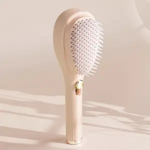 Retractable Scalp Cleansing Massage Comb Upgraded Home Use Portable Press Type Volumizing Hair Tool Pressing Comb Retractable Design Compact Storage Press Type Massage Nubs Clean Scalp Rounded Teeth Gentle on Scalp Massage and Volumize in One