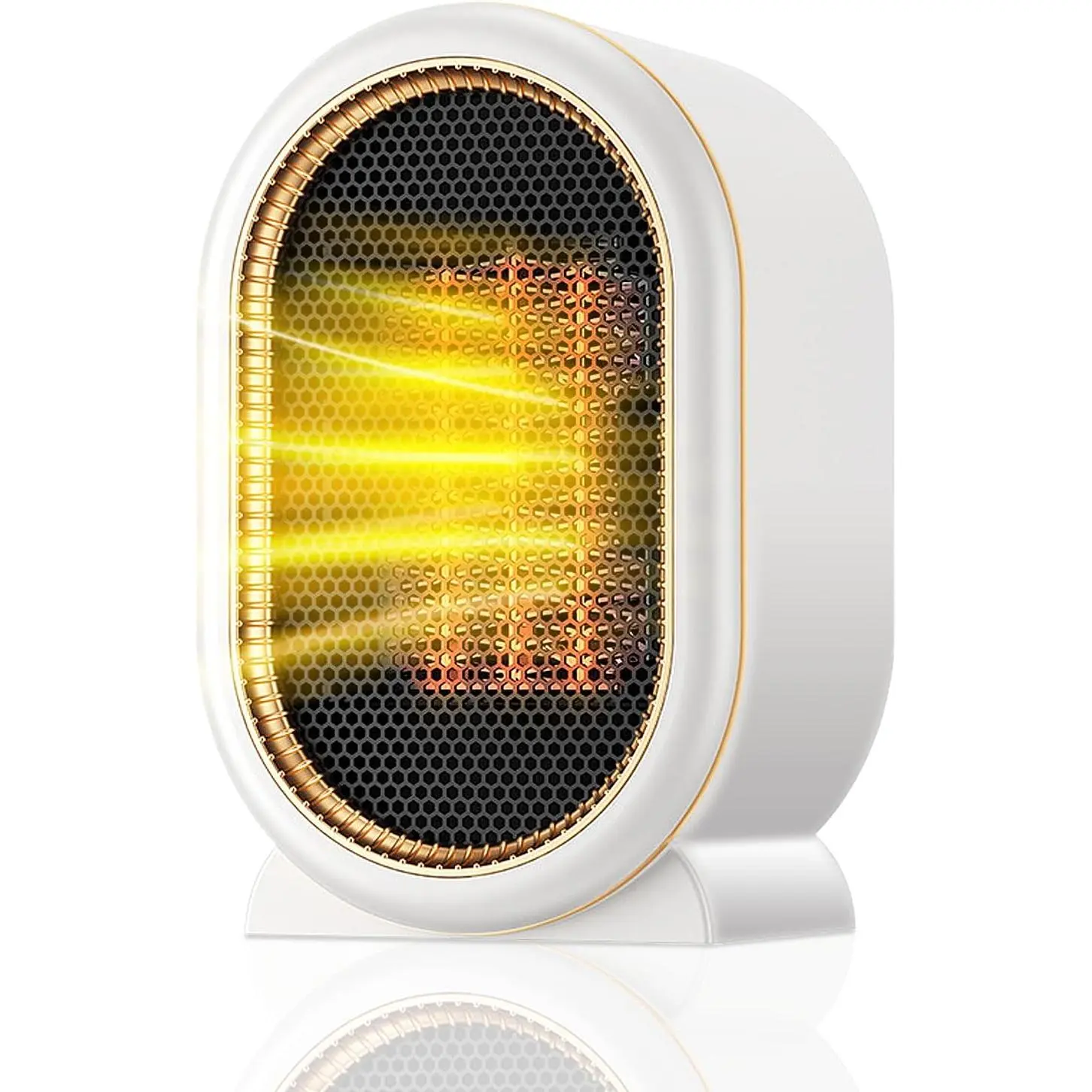 1200W Corded Synthetic Mini Portable Ceramic Desktop Space Heater - Standard Plug, 2-Speed, 20x13cm, Fast Heating, Silent Operation, Overheat Protection, 600W & Above, Space-Saving, for Bedroom, Home Office