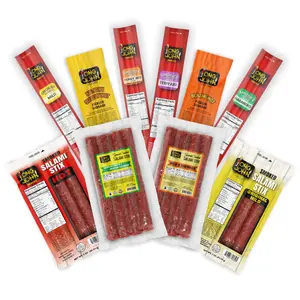 Long John Snacks Starter Pack Sampler Bundle Sticks - Dried Salami, Pickled Sausage, Snack Sticks Dry Beef Jerky Chew