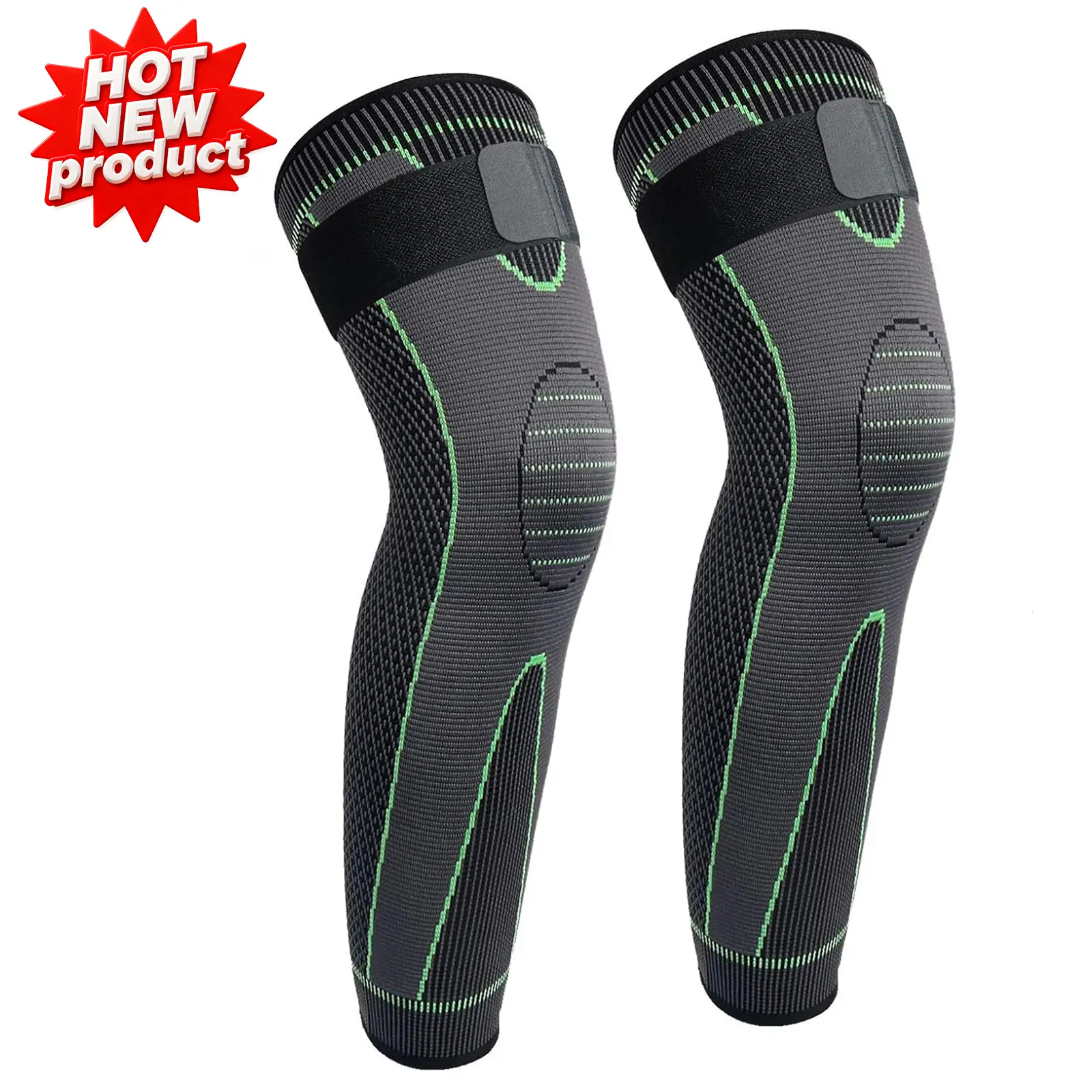 Full Leg Sleeves Long Compression Leg Sleeve Knee Sleeves Protect Leg, for Man Women Basketball, Arthritis Cycling Sport