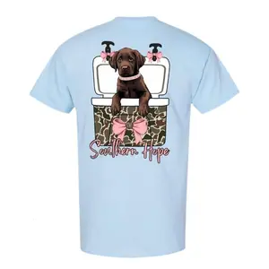 Girly Lab In Camo T-Shirt, Cute Southern Family Outfit Graphic, Casual Everyday Wear, Soft Cotton, Made In USA, For Youth & Adult