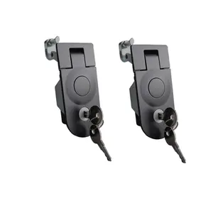 2 Pcs Compression Latch, Powder Coated Zinc Alloy Sealed Adjustable Lever Hand Operated Key Locking Compression Latch for Car Boat RV Door Cabinet, Black