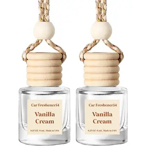 Car Air Freshener Diffuser 2 Pack Hanging Air Freshener Diffuser - Vanilla Cream Fragrance Oil Air D iffuser for Car, 45+ Days Long Lasting Fragrance Made in USA C ar Air Fresheners