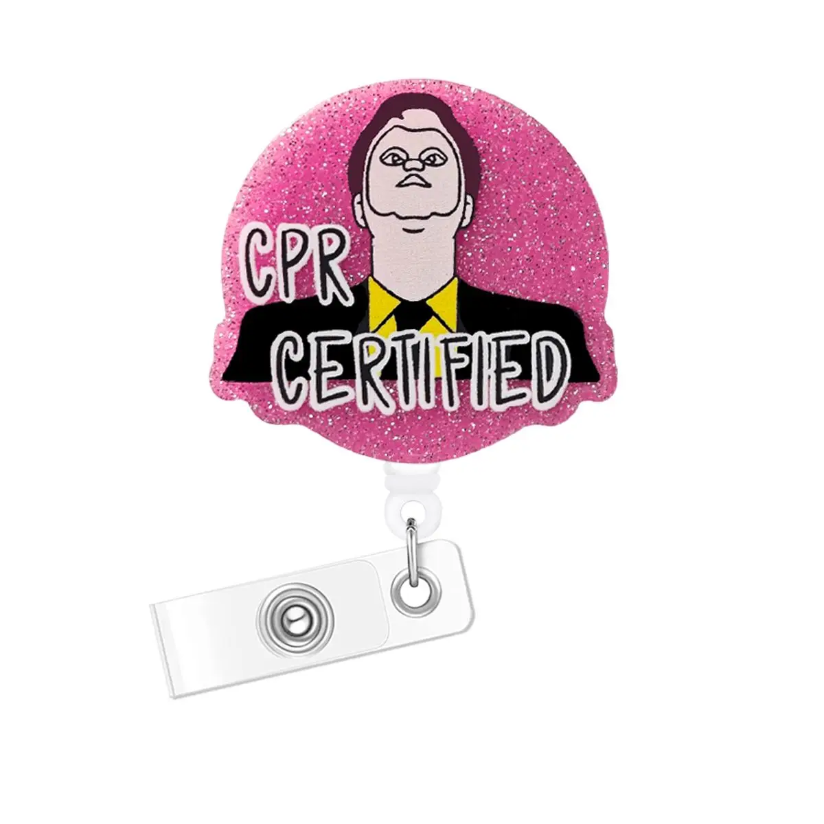 Cartoon Figure Design Badge Holder, Retractable Badge Reel, Retractable Name Badge Holder for Nurse Doctor Student Worker Volunteer