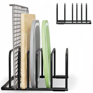 Cutting Board Storage Rack, Slot Separator for Cutting Boards and Baking Sheets, Kitchen Countertop Organizing Rack for Baking Trays, Display Stand