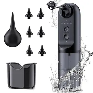 Electric Ear Wax Removal Tool, Water Powered Ear Cleaner, Ear Cleaning Kit with 6 Tips, 4 Pressure Settings, Ear Wax Cleaner, Effective for Ear Wax Buildup.Black/Pink,dealsforyoudays