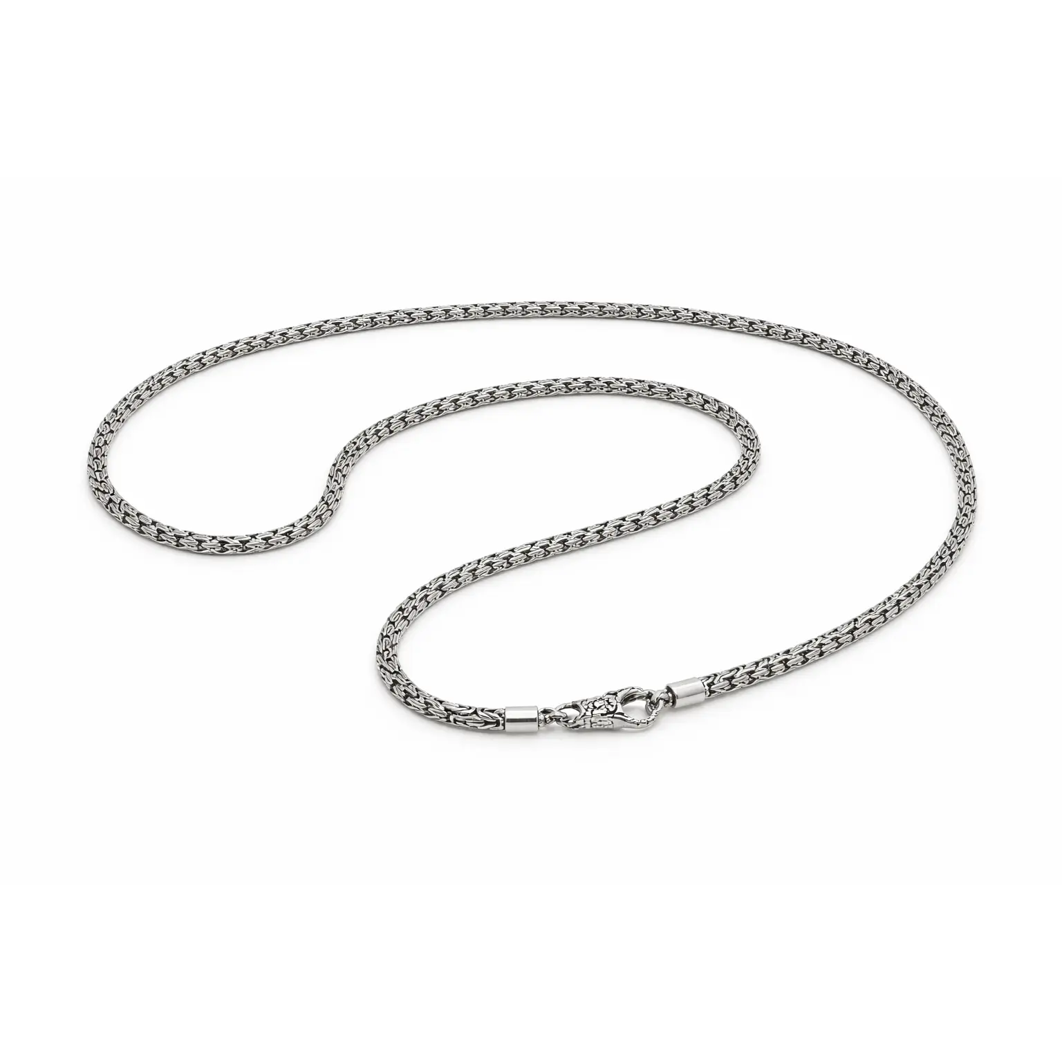 4 mm Bali Handcrafted Byzantine Sterling Silver Chain • Lobster Clasp • Perfect Gift for Him or Her
